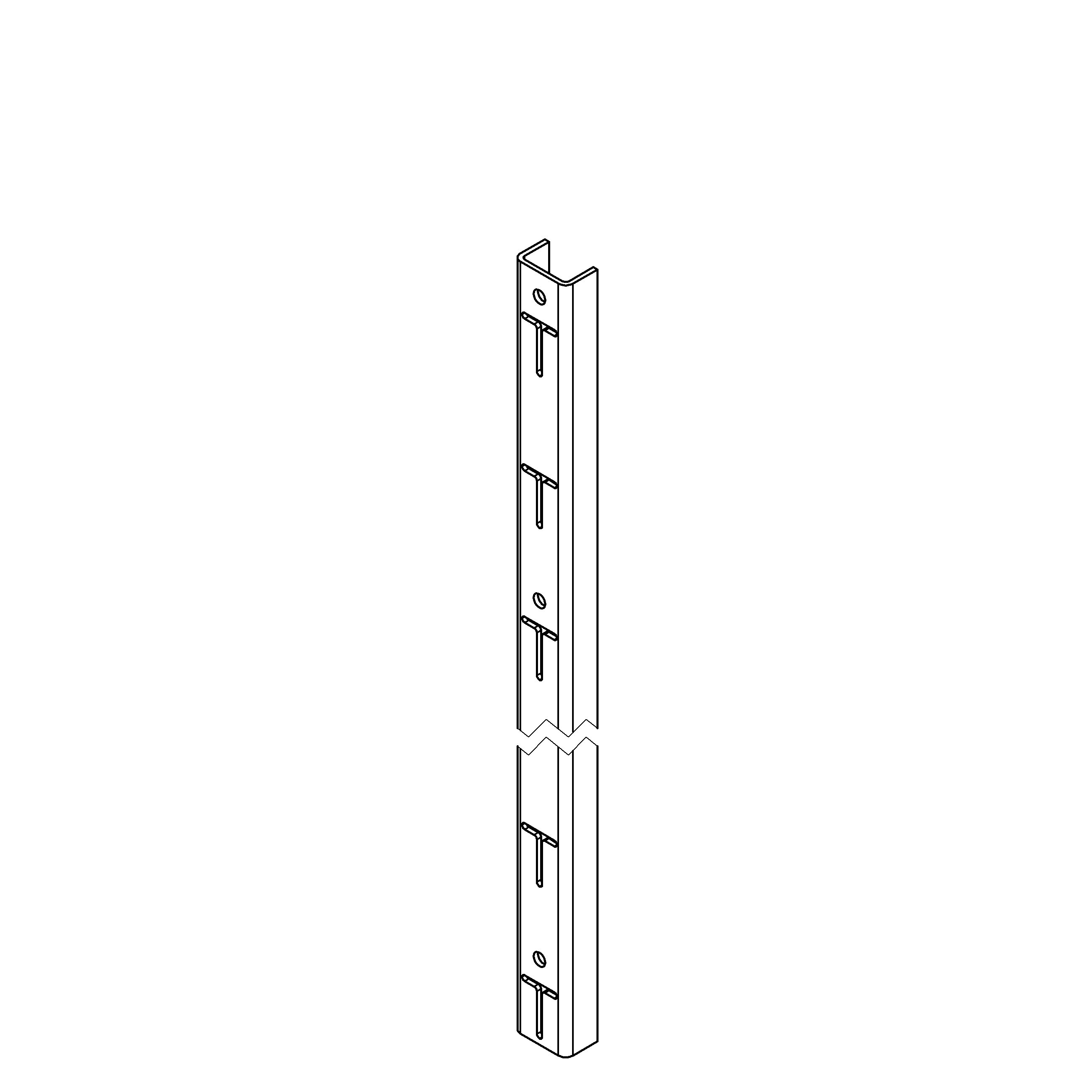 Wand Raster SK-230.150 Wandschiene vertikal – Länge 1500 mm – T-Stanzung im Raster ...